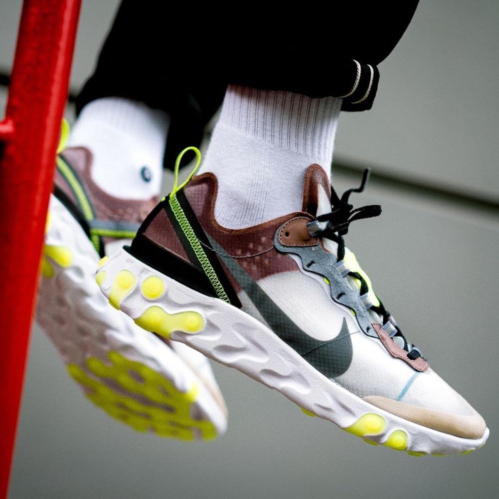 Nike React Element 87 Desert Sand — UK 3 | EU 35.5 | US 3.5 — Lifestyle View