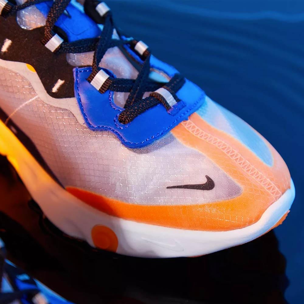 Nike React Element 87 Blue Orange — UK 3 | EU 35.5 | US 3.5 — Lifestyle View