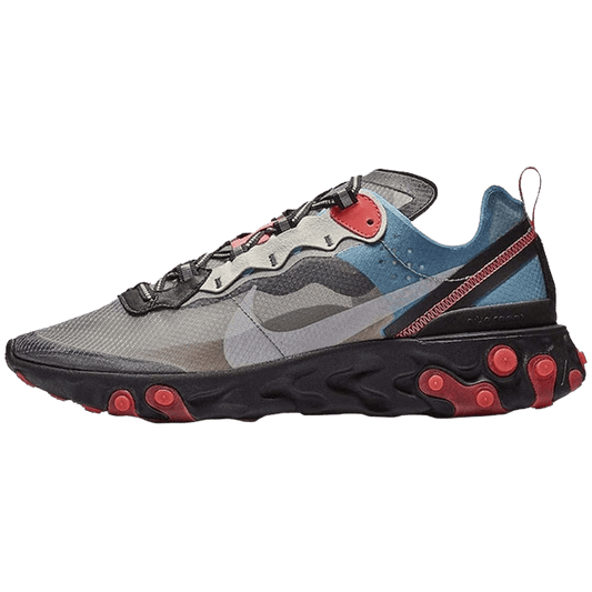 Nike React Element 87 Grey Blue Red — UK 3 | EU 35.5 | US 3.5 — Front View