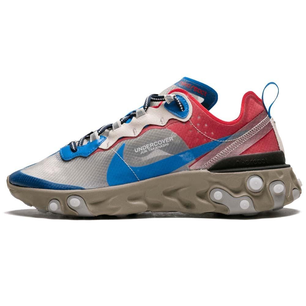 Undercover x Nike React Element 87 Khaki Red — UK 3 | EU 35.5 | US 3.5 — Side View