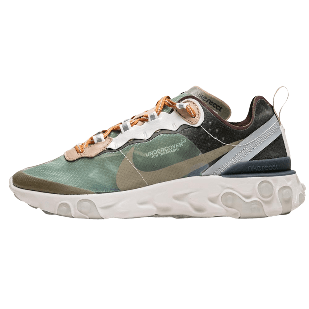 Undercover x Nike React Element 87 Green Black — UK 3 | EU 35.5 | US 3.5 — Front View