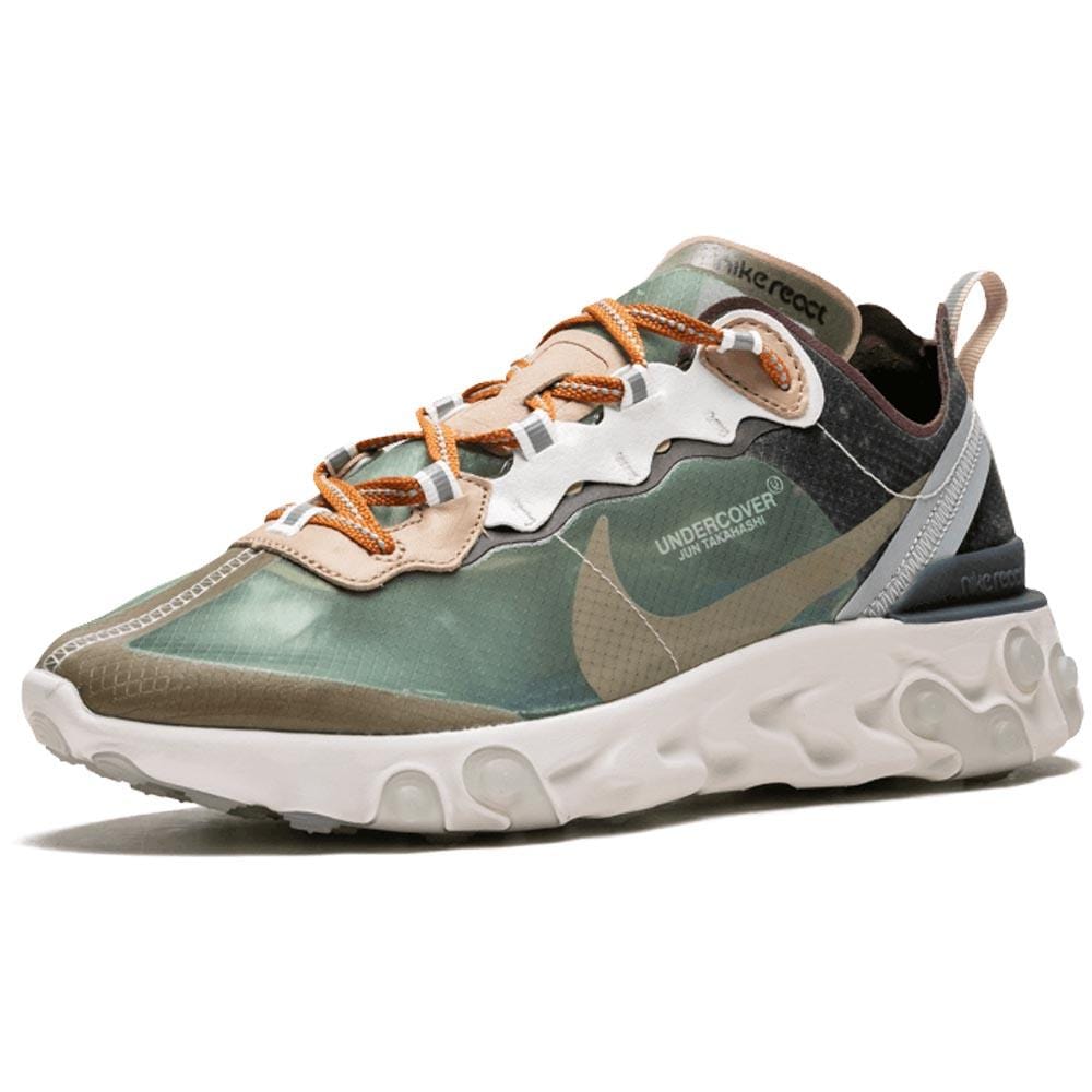 Undercover x Nike React Element 87 Green Black — UK 3 | EU 35.5 | US 3.5 — Top View