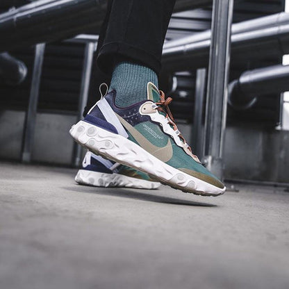 Undercover x Nike React Element 87 Green Black — UK 3 | EU 35.5 | US 3.5 — Lifestyle View