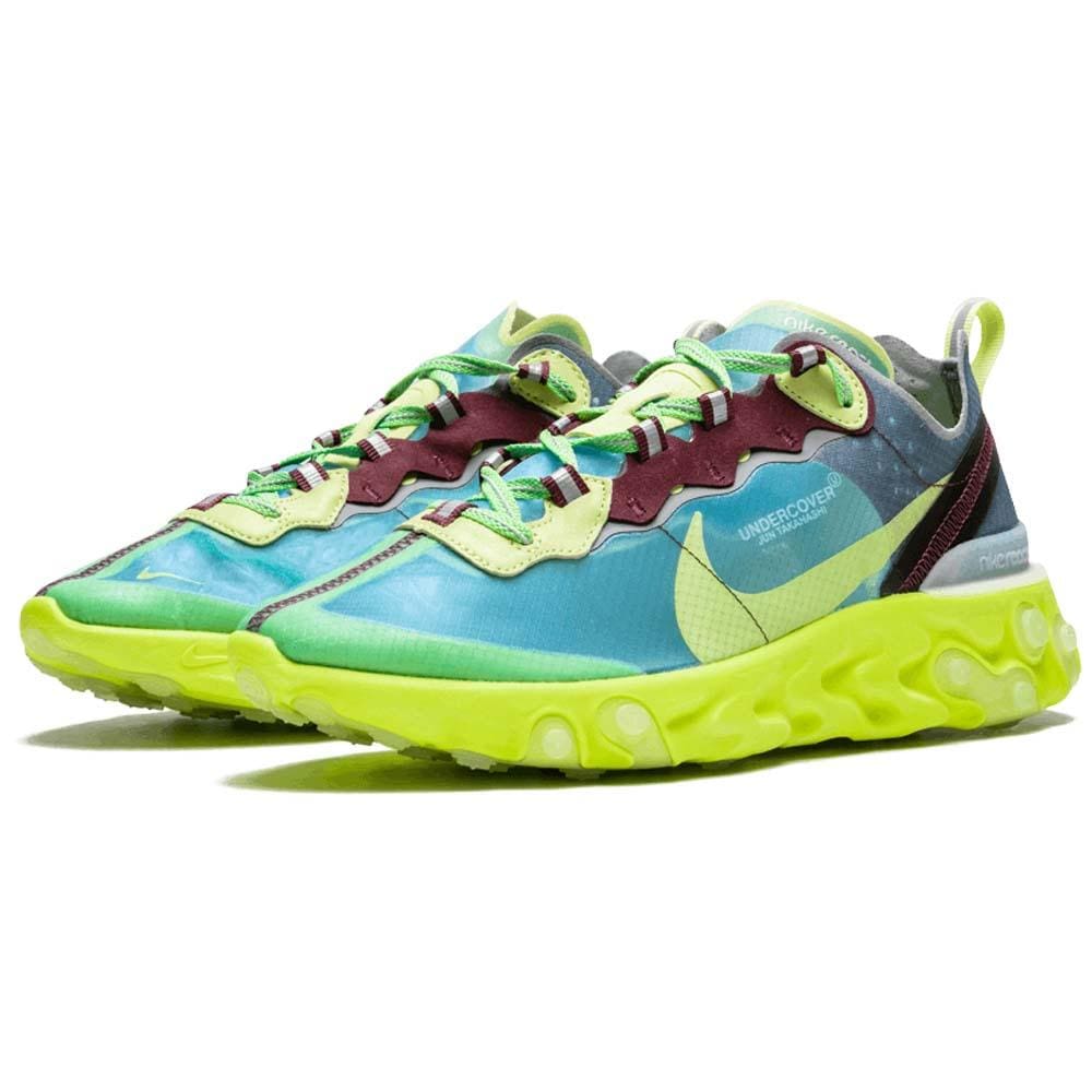 Undercover x Nike React Element 87 Blue Volt — UK 3 | EU 35.5 | US 3.5 — Side View