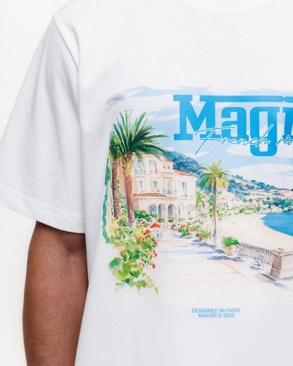 Magiri Rivera Printed T-Shirt 'White' — White — Size S — Lifestyle View