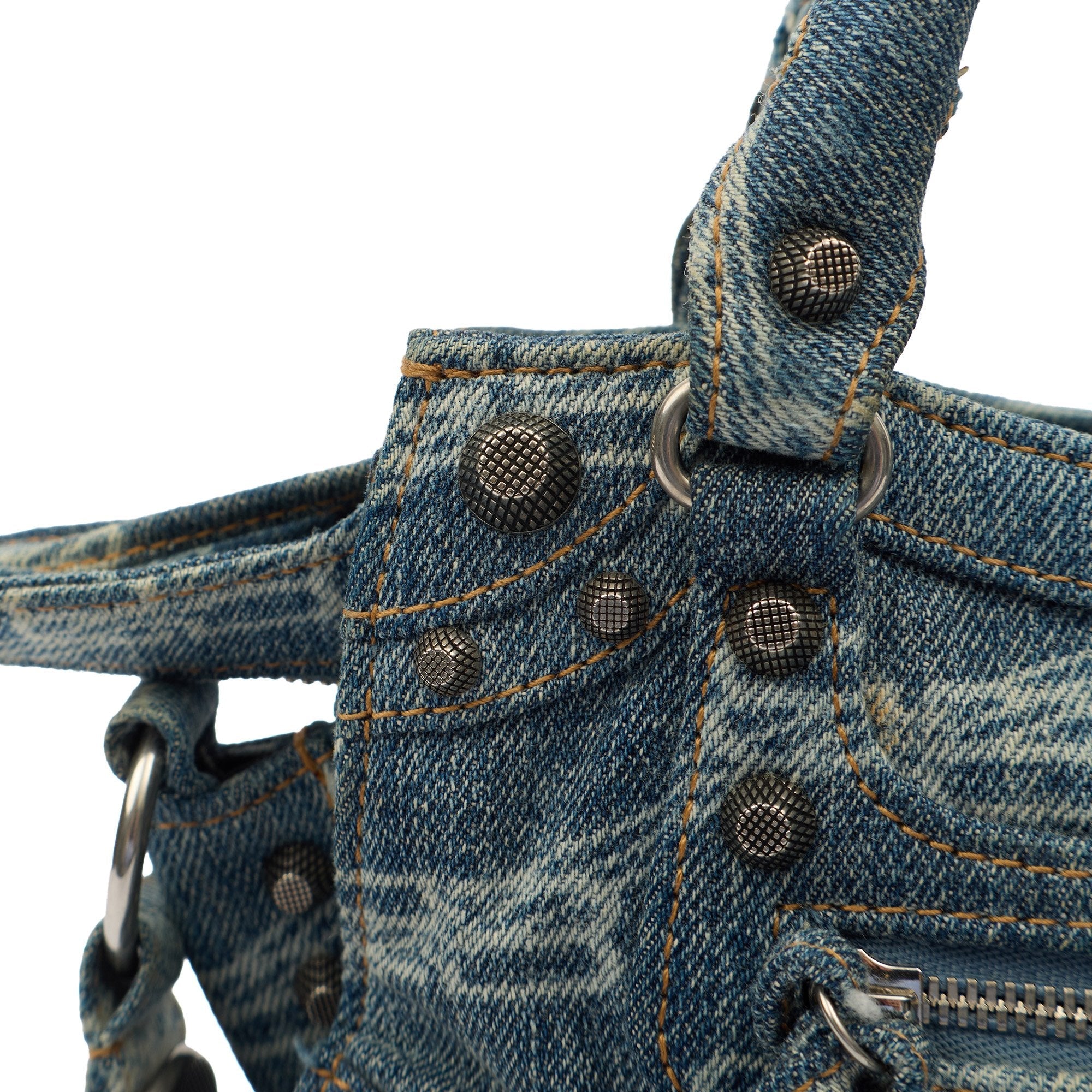 Balenciaga Mini Bag Neo Cagole XS in Blue, Canvas — Detail View