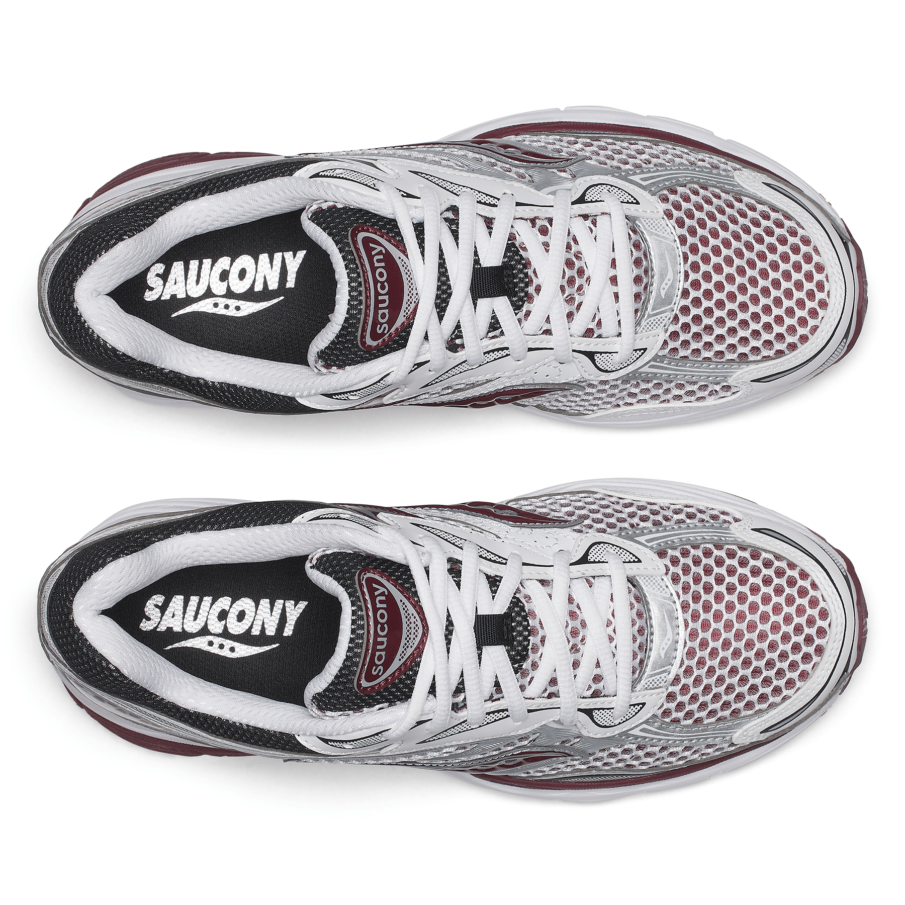 Saucony Progrid Omni 9 OG 'White Maroon' — UK 1 — Top View