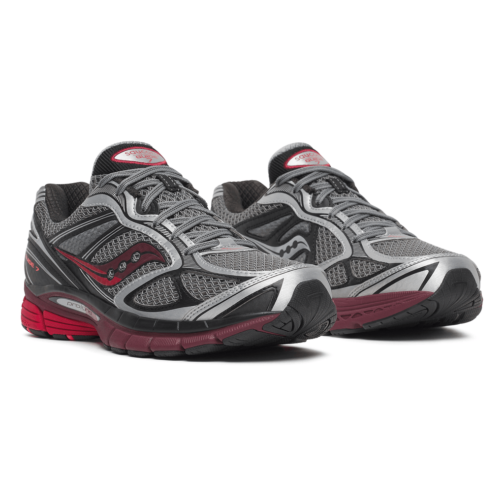 Saucony Progrid Guide 7 'Silver Maroon' — UK 1 — Back View