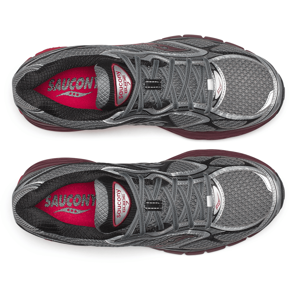 Saucony Progrid Guide 7 'Silver Maroon' — UK 1 — Top View
