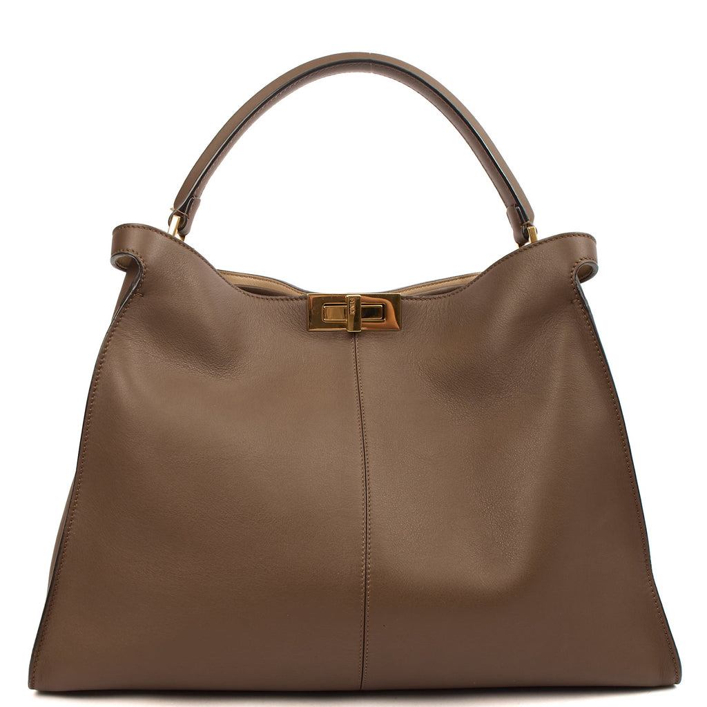 Fendi Tote Peekaboo - Large in Brown, Leather — Front View