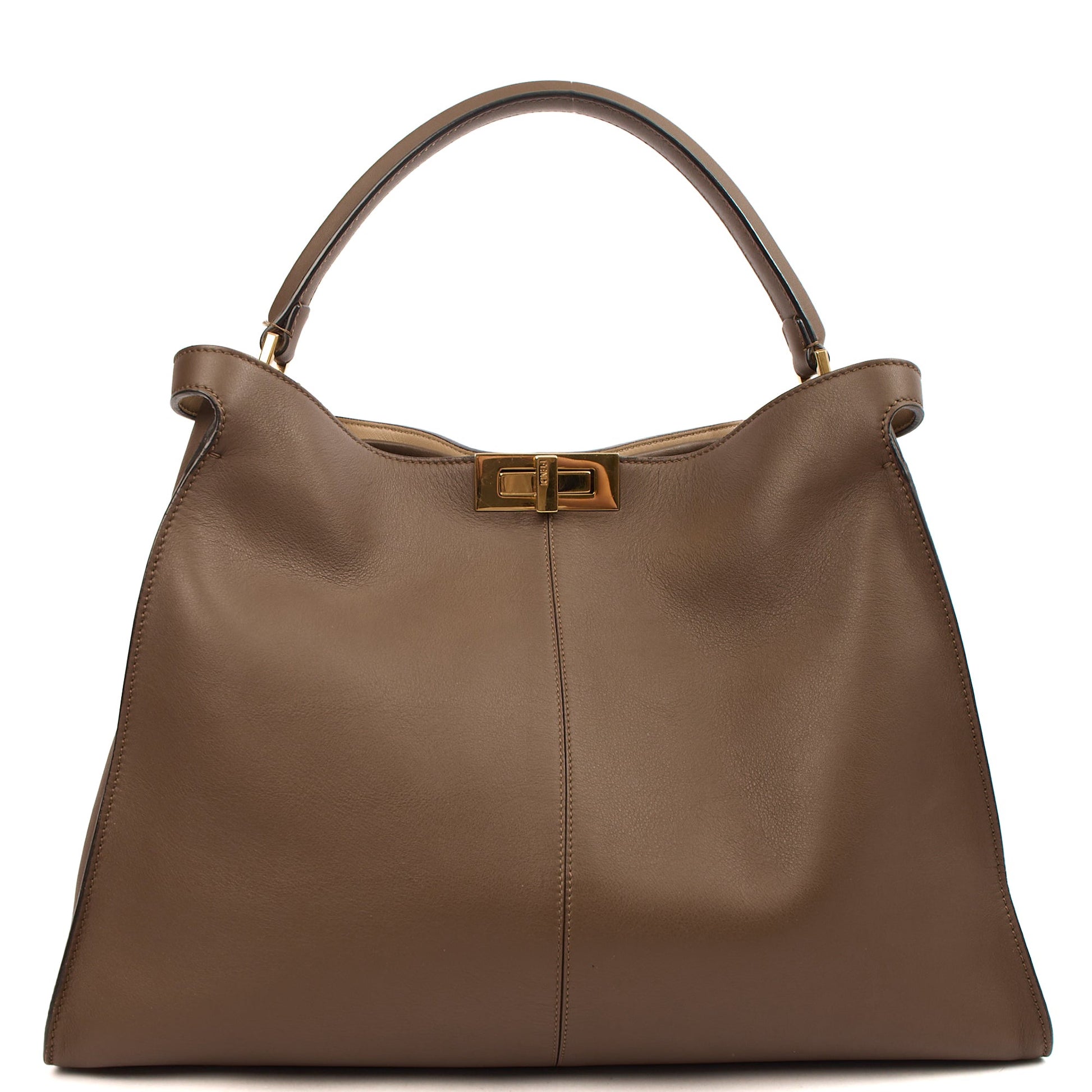 Fendi Tote Peekaboo - Large in Brown, Leather — Front View