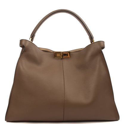 Fendi Tote Peekaboo - Large in Brown, Leather — Front View