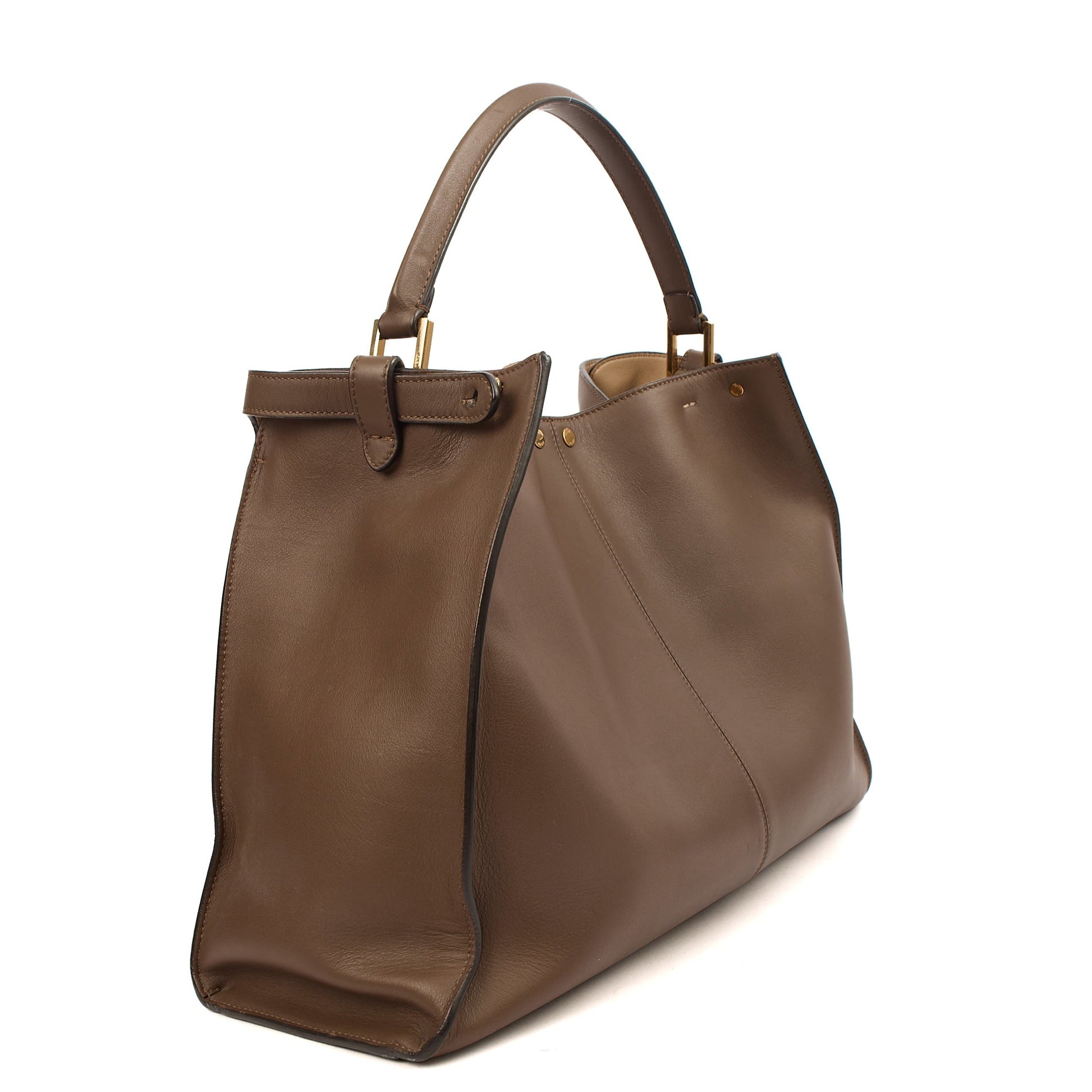 Fendi Tote Peekaboo - Large in Brown, Leather — Back View