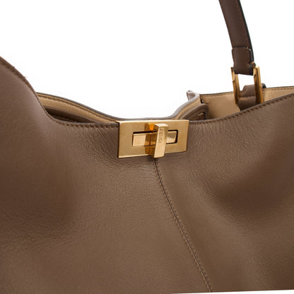 Fendi Tote Peekaboo - Large in Brown, Leather — Side View