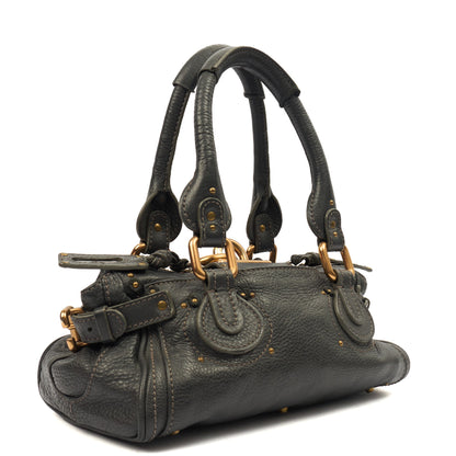 Chloe Top Handle Paddington - Small in Grey, Calfskin Leather — Back View