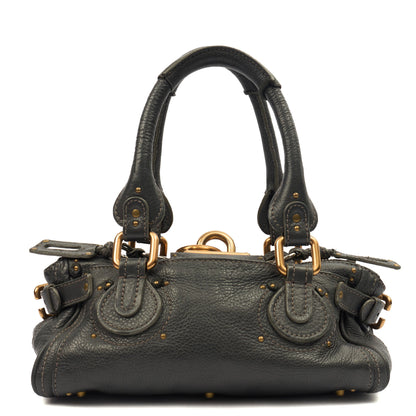 Chloe Top Handle Paddington - Small in Grey, Calfskin Leather — Top View