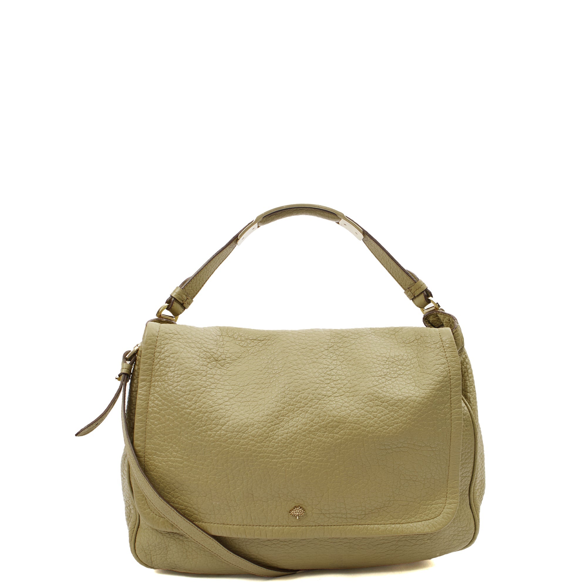 Mulberry Shoulder Bag Evelina Satchel in Summer Khaki, Leather — Front View