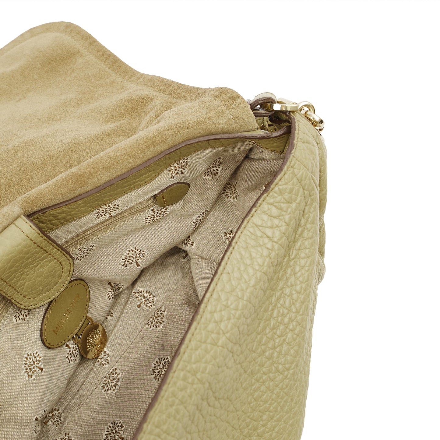 Mulberry Shoulder Bag Evelina Satchel in Summer Khaki, Leather — Detail View