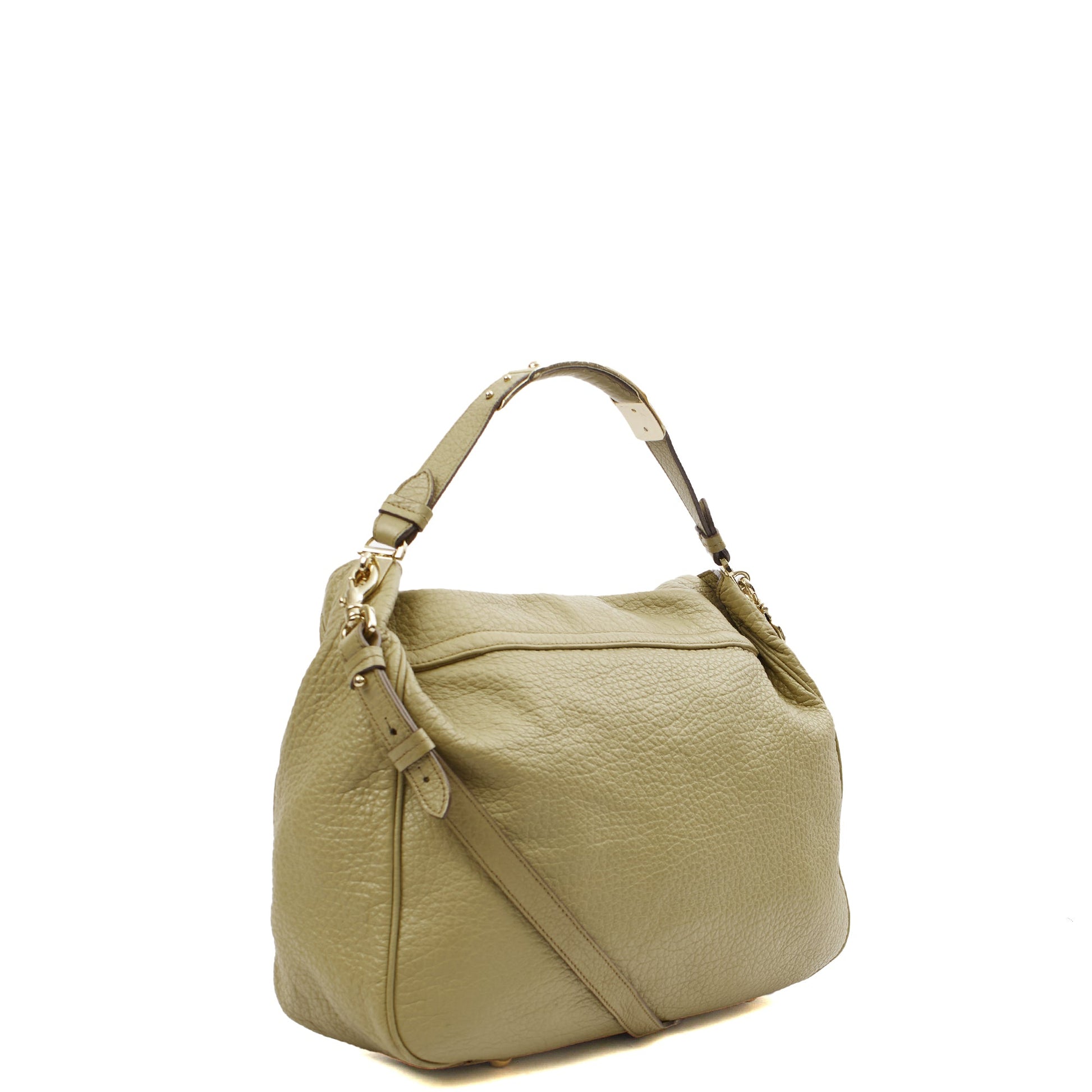 Mulberry Shoulder Bag Evelina Satchel in Summer Khaki, Leather — Side View