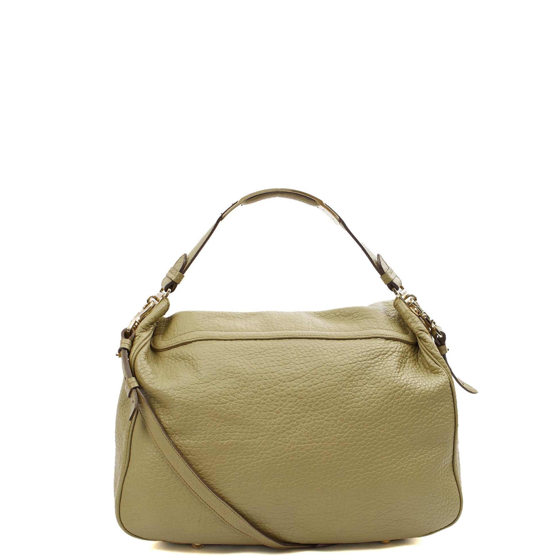 Mulberry Shoulder Bag Evelina Satchel in Summer Khaki, Leather — Back View