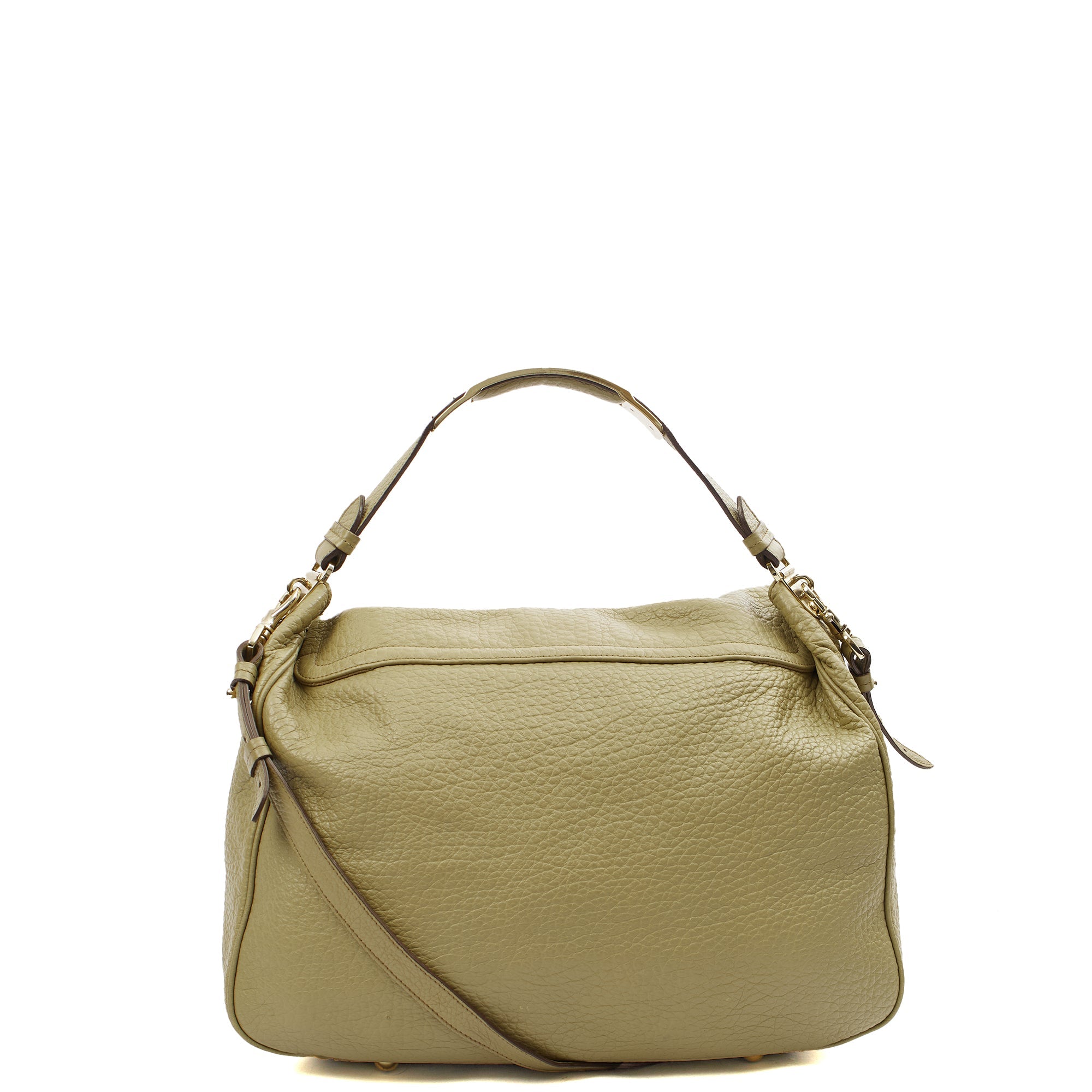Mulberry Shoulder Bag Evelina Satchel in Summer Khaki, Leather — Back View