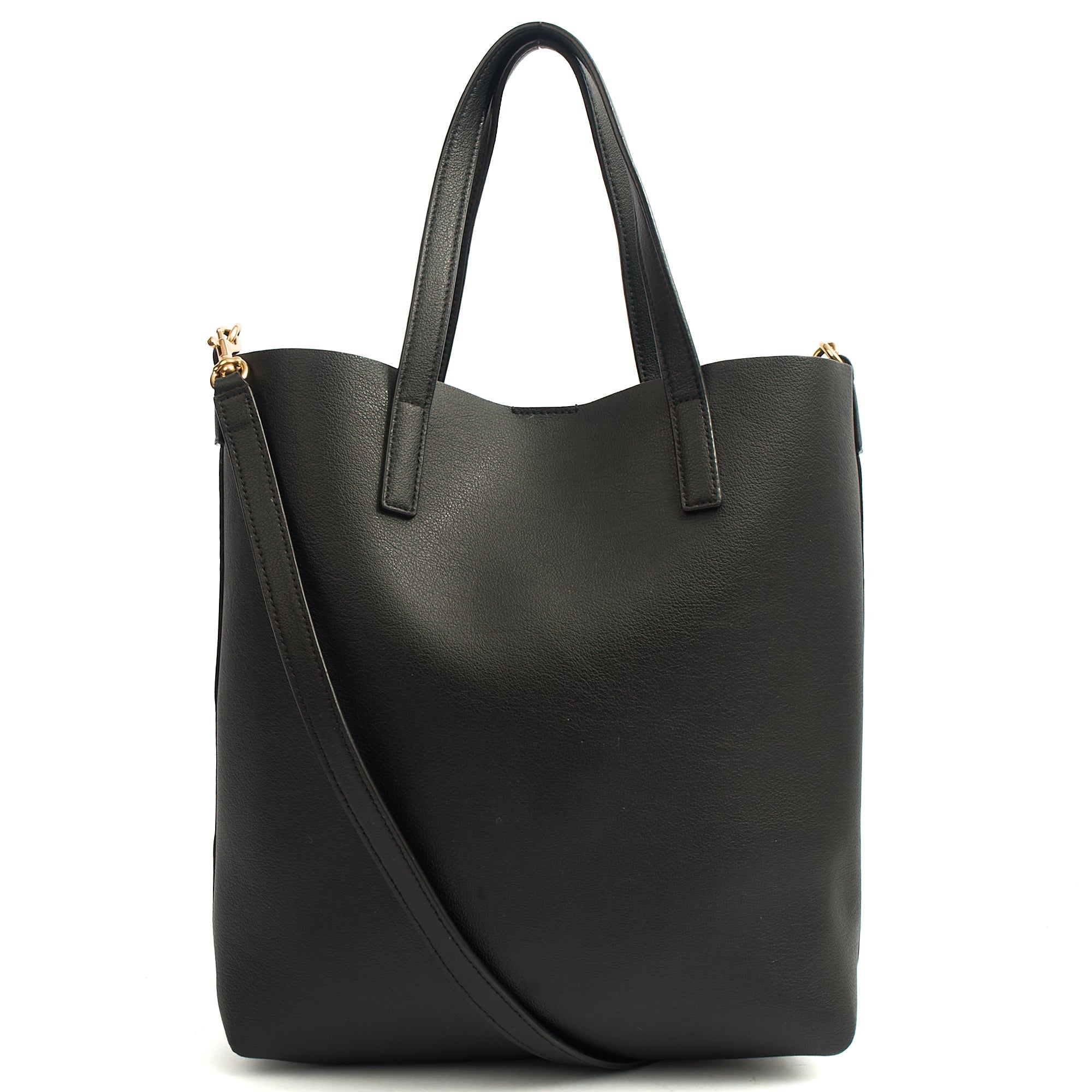 Saint Laurent Tote Shopping Toy in Black, Calfskin Leather — Back View
