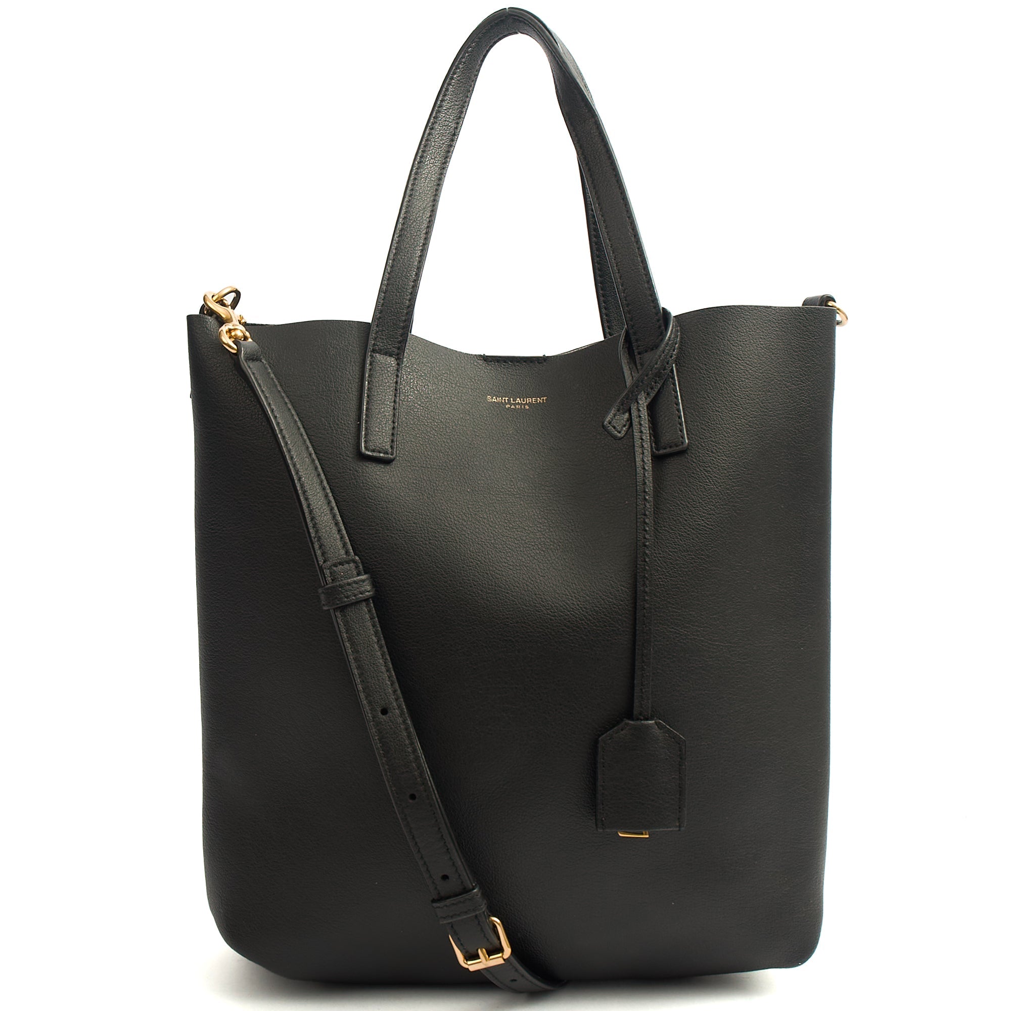 Saint Laurent Tote Shopping Toy in Black, Calfskin Leather — Alternate View 7