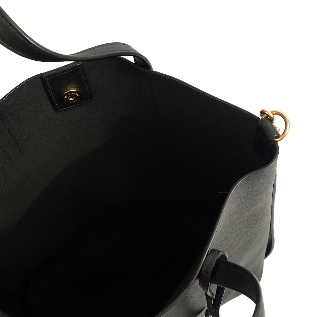 Saint Laurent Tote Shopping Toy in Black, Calfskin Leather — Detail View