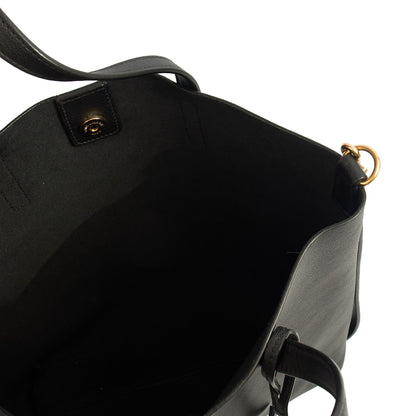 Saint Laurent Tote Shopping Toy in Black, Calfskin Leather — Detail View