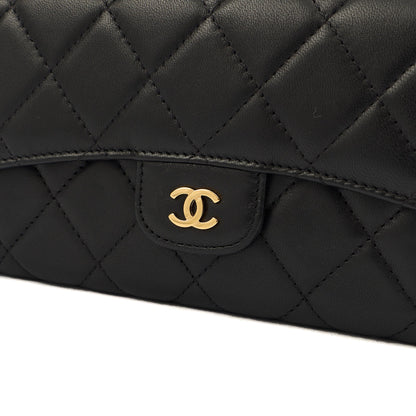 Chanel Purse Flap Wallet in Black, Lambskin Leather — Alternate View 7
