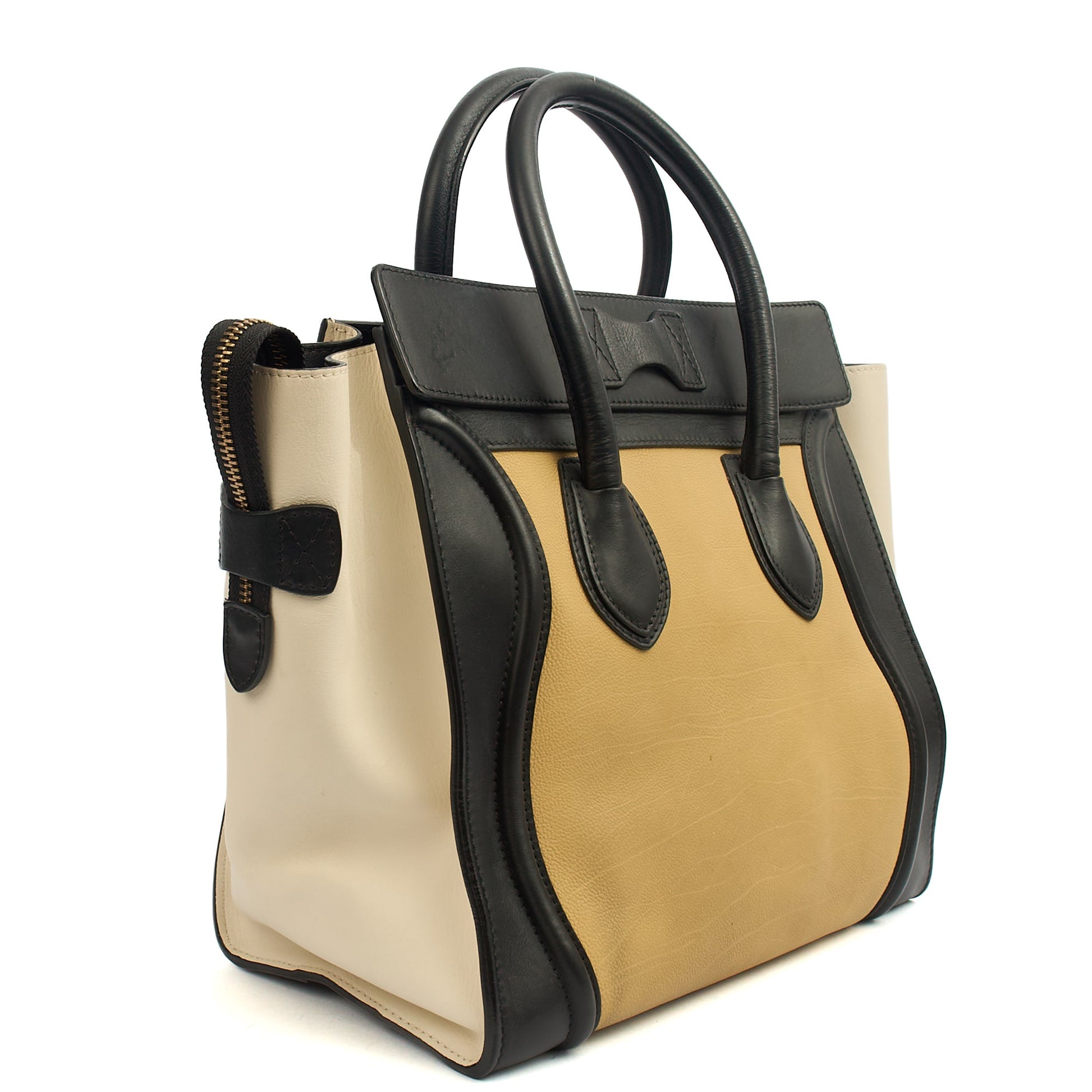 Celine Tote Luggage - Medium in Tricolour , Box Calfskin — Back View