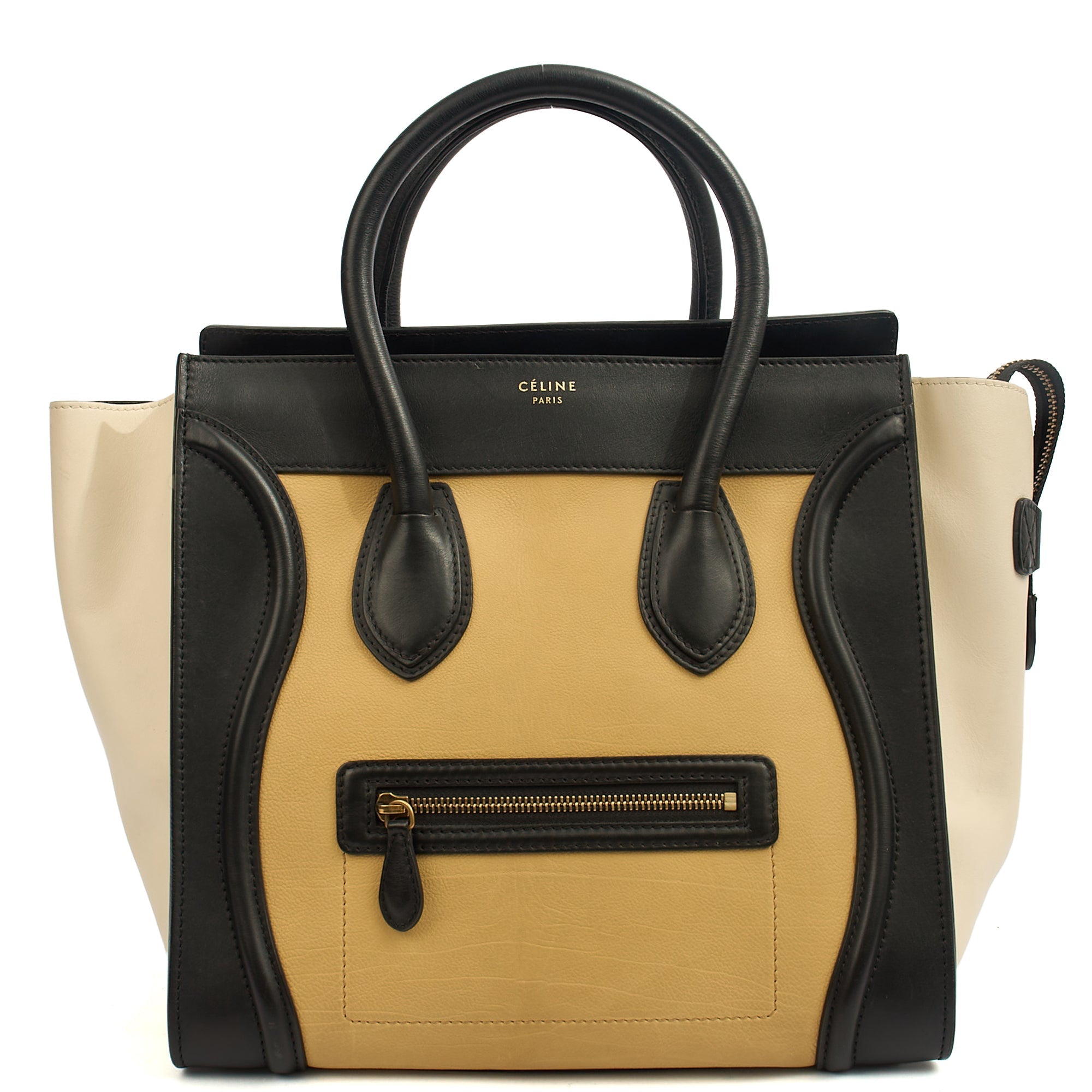 Celine Tote Luggage - Medium in Tricolour , Box Calfskin — Front View