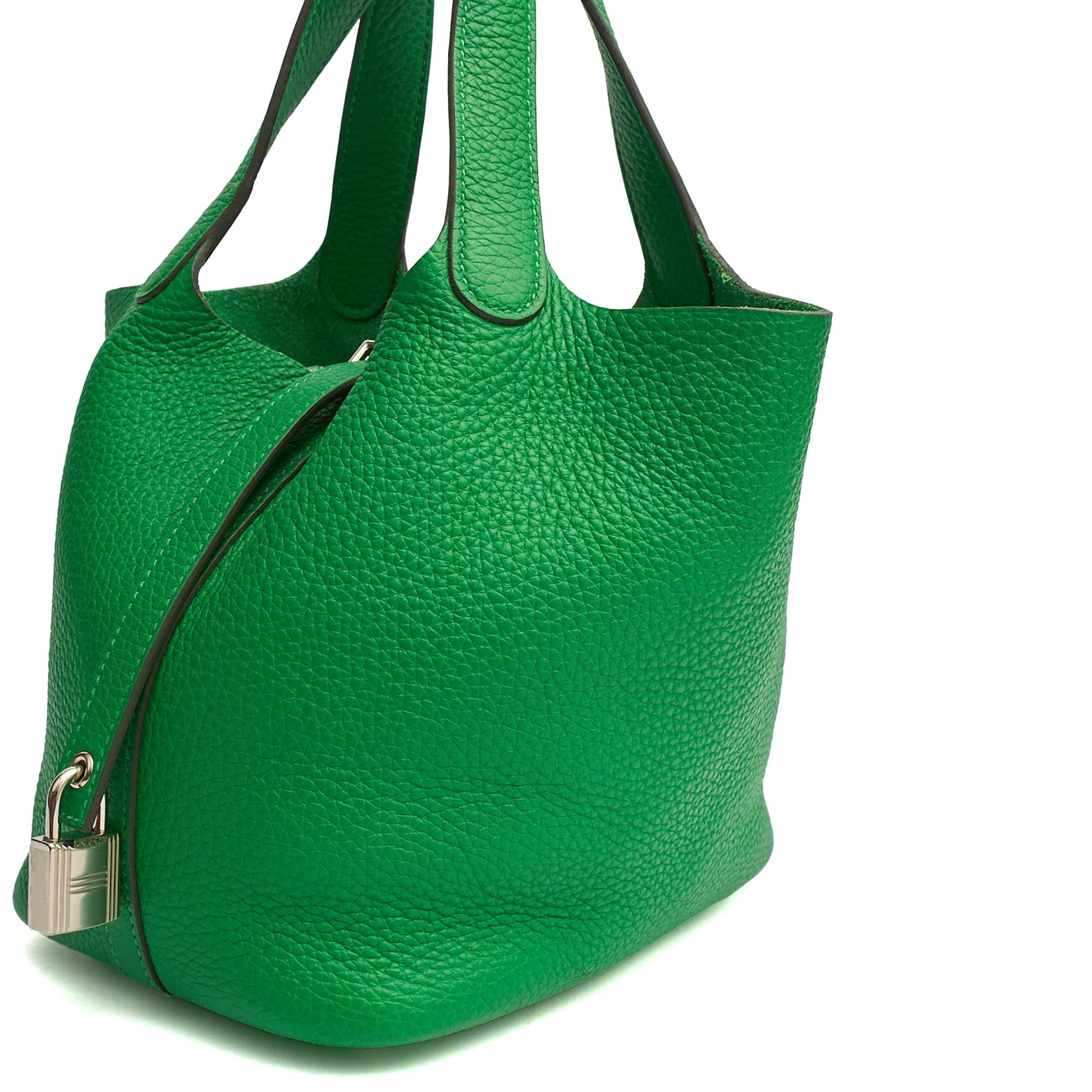 Hermes Picotin 18 in Bambou, Clemence Leather — Detail View