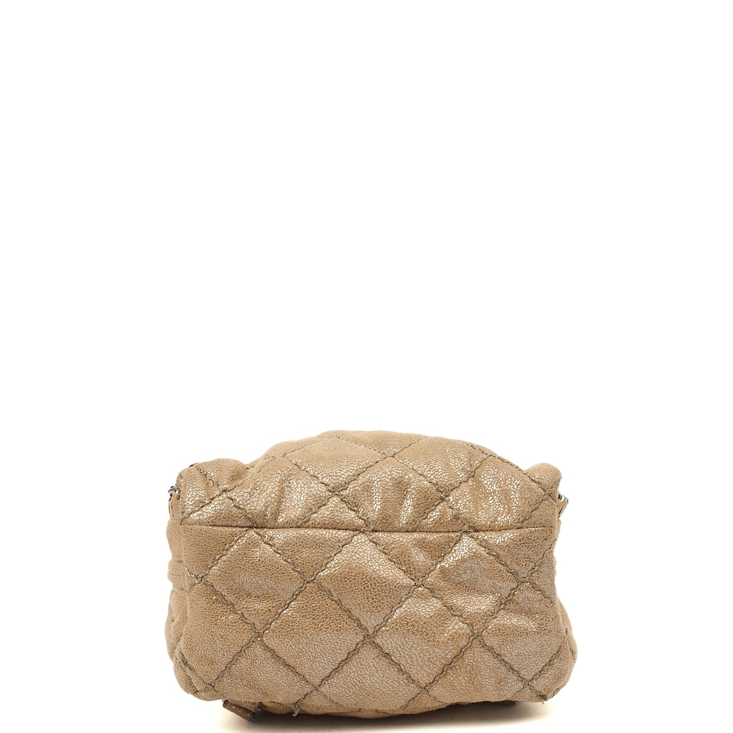 Stella McCartney Backpack Falabella Go Backpack in Metallic, Vegan Leather — Top View