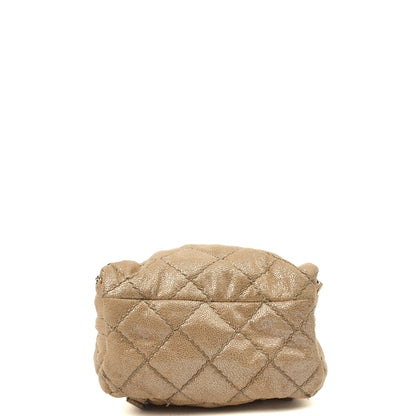 Stella McCartney Backpack Falabella Go Backpack in Metallic, Vegan Leather — Top View