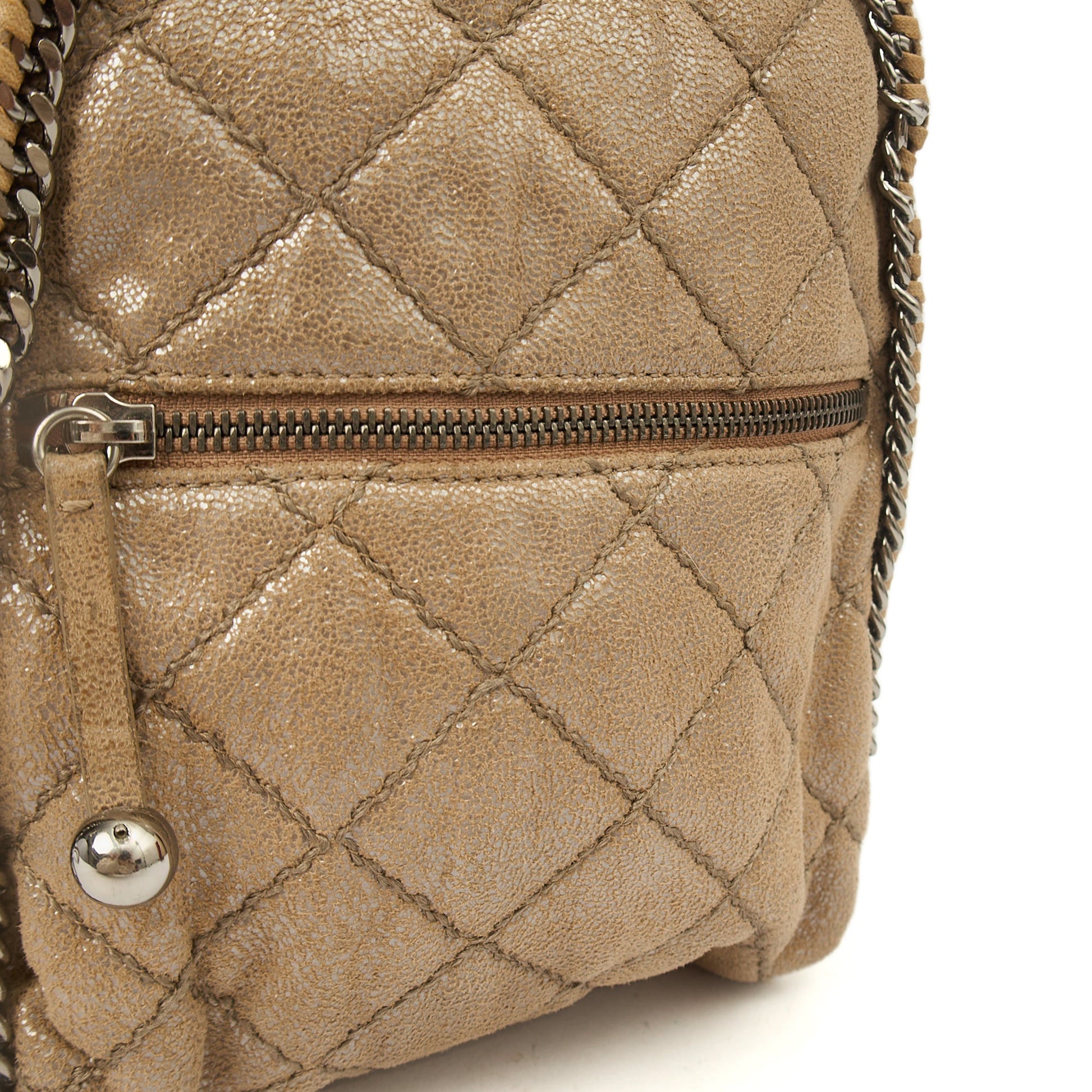 Stella McCartney Backpack Falabella Go Backpack in Metallic, Vegan Leather — Alternate View 13