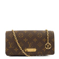 Louis Vuitton Cross Body Lily Wallet on Chain in Monogram, Canvas — Front View