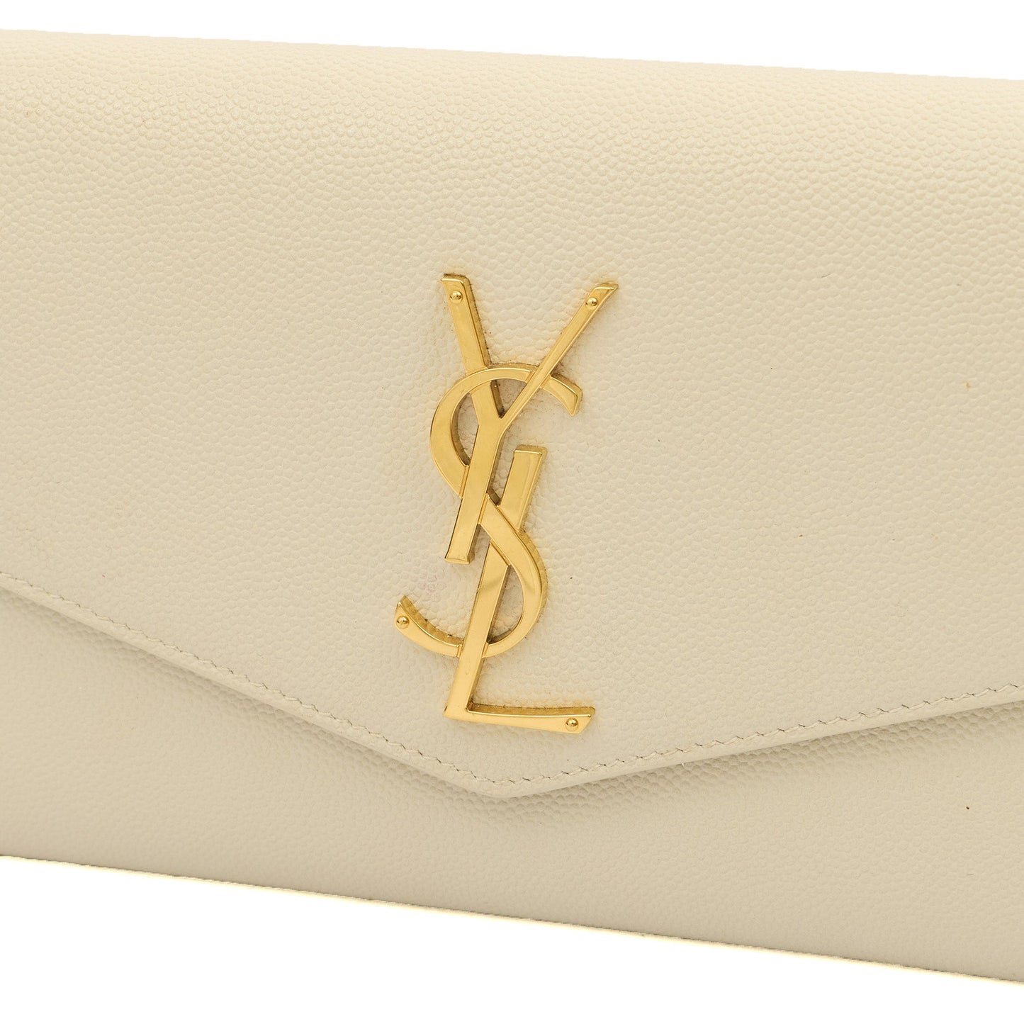 Saint Laurent Cross Body Uptown Chain Wallet in Neutral, Leather — Lifestyle View