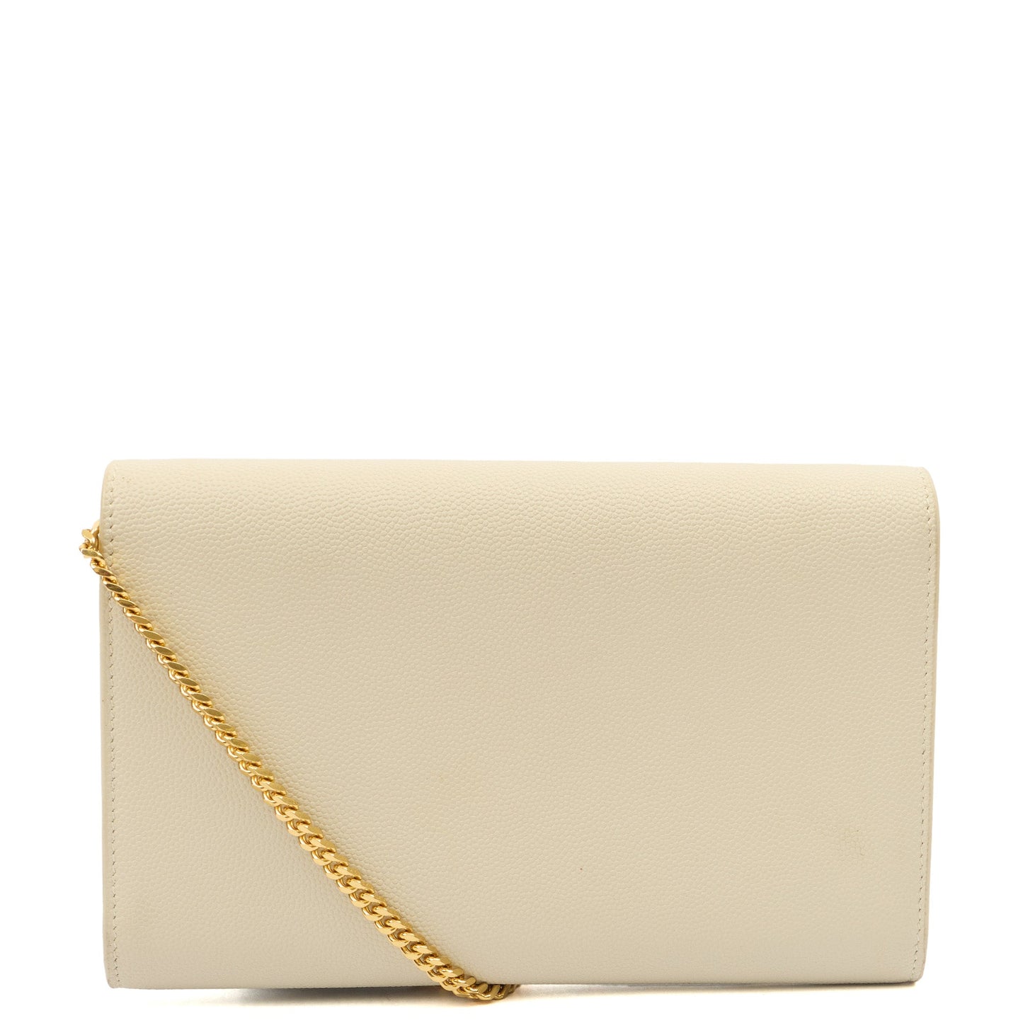 Saint Laurent Cross Body Uptown Chain Wallet in Neutral, Leather — Top View