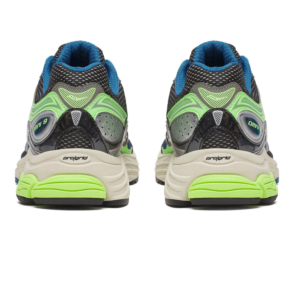 Saucony Progrid Omni 9 'Blue Lime' — UK 1 — Back View