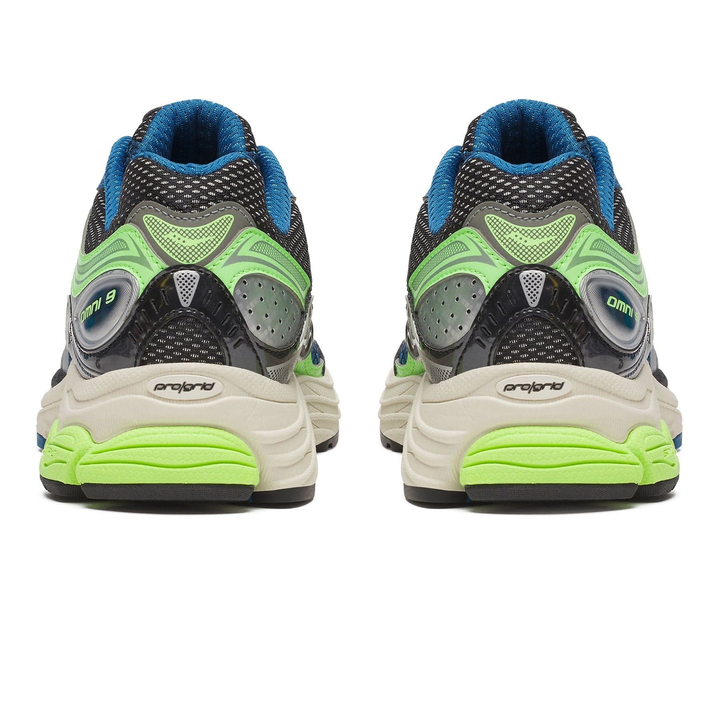Saucony Progrid Omni 9 'Blue Lime' — UK 1 — Back View