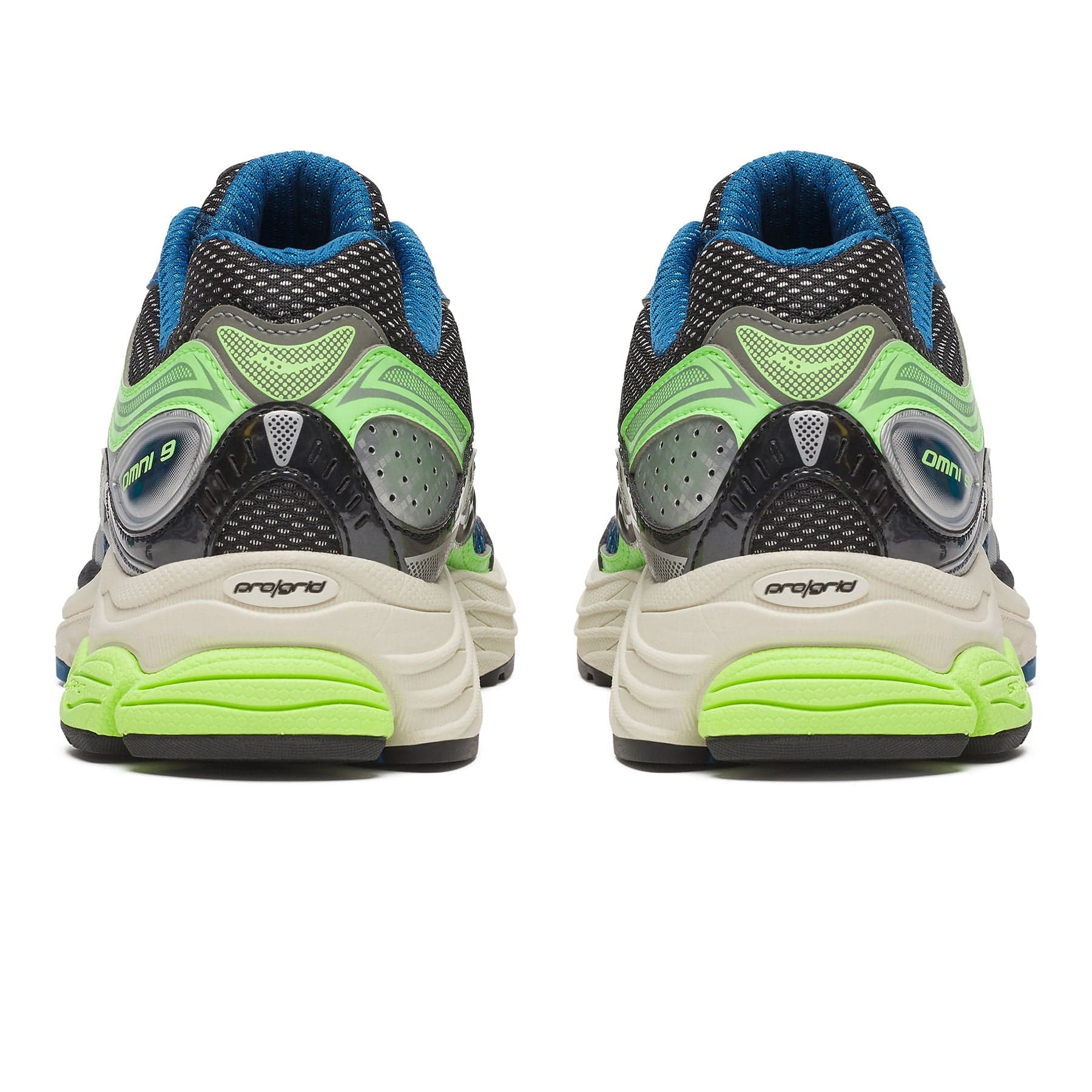 Saucony Progrid Omni 9 'Blue Lime' — UK 1 — Back View