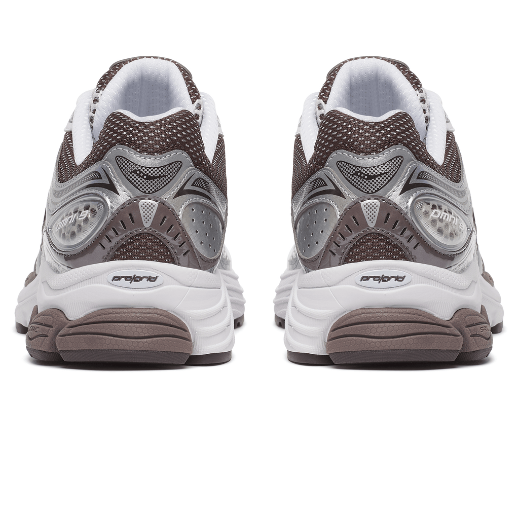 Saucony Progrid Omni 9 'White Brown' — UK 1 — Back View