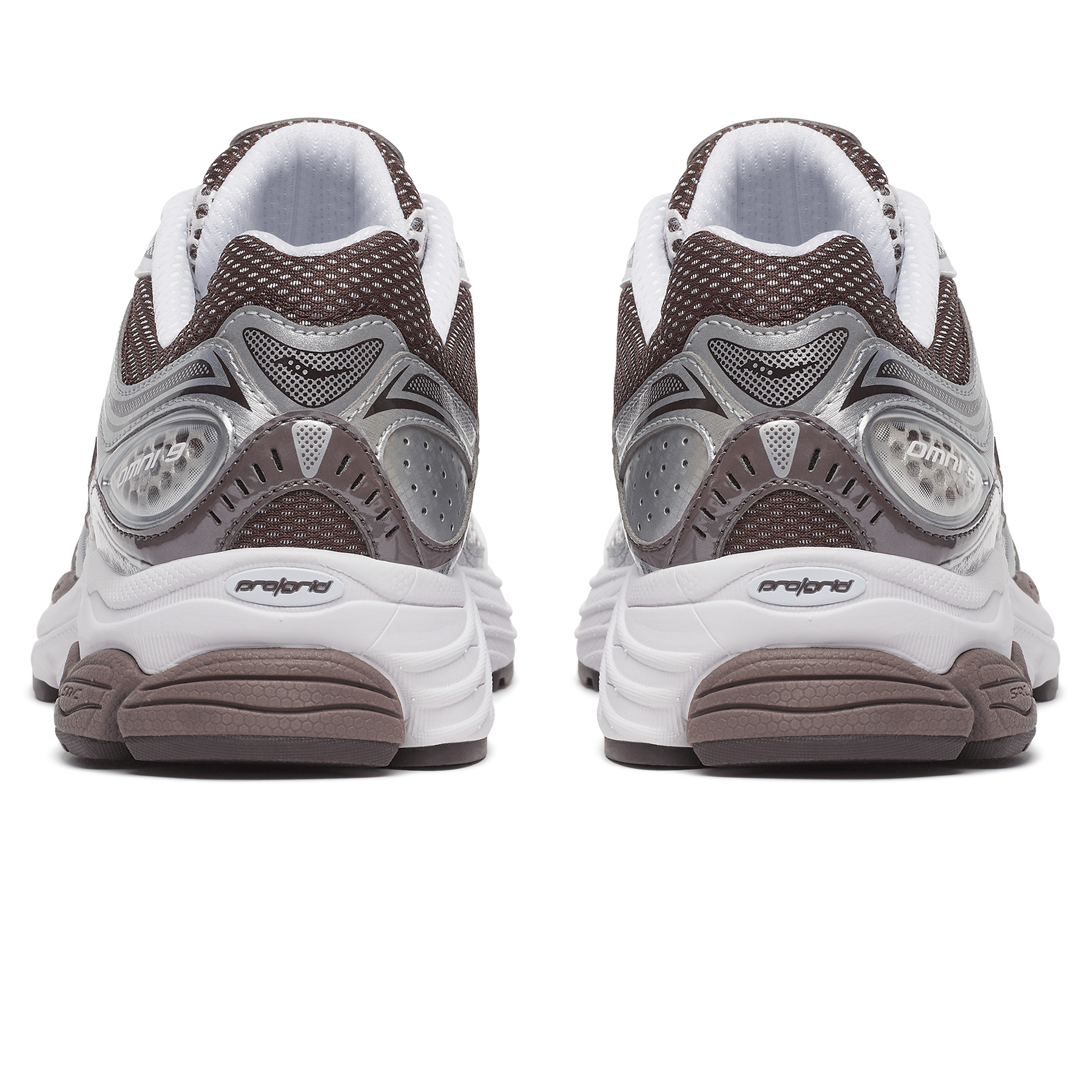 Saucony Progrid Omni 9 'White Brown' — UK 1 — Back View