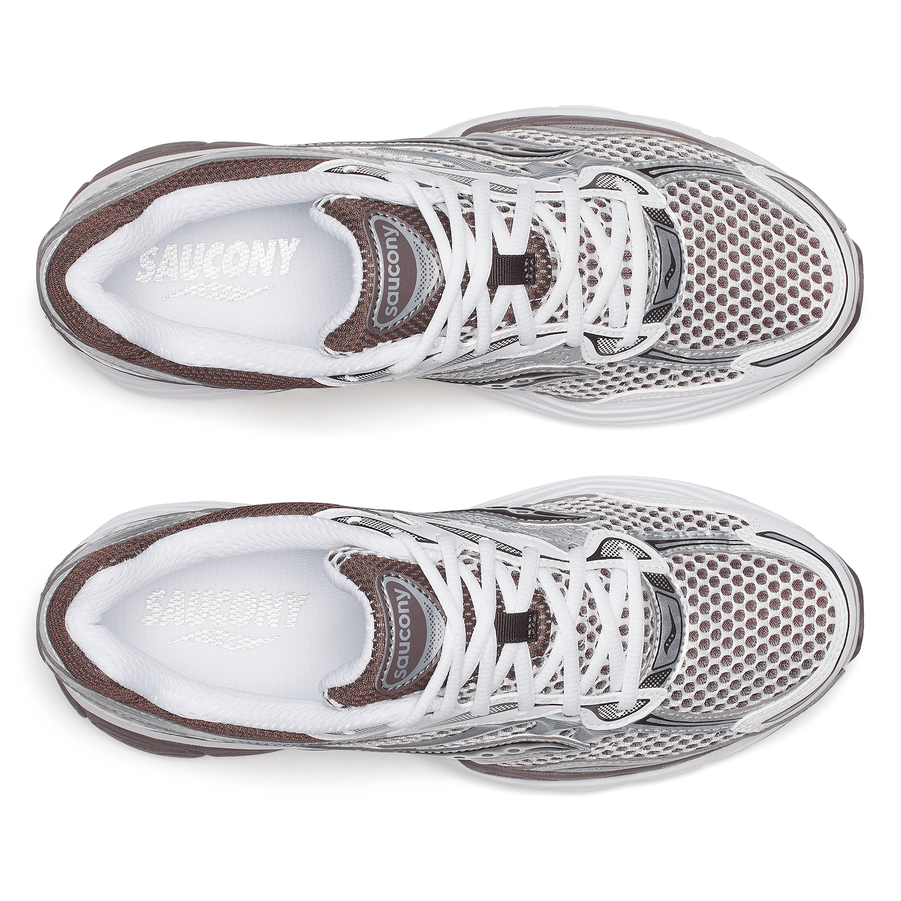 Saucony Progrid Omni 9 'White Brown' — UK 1 — Top View
