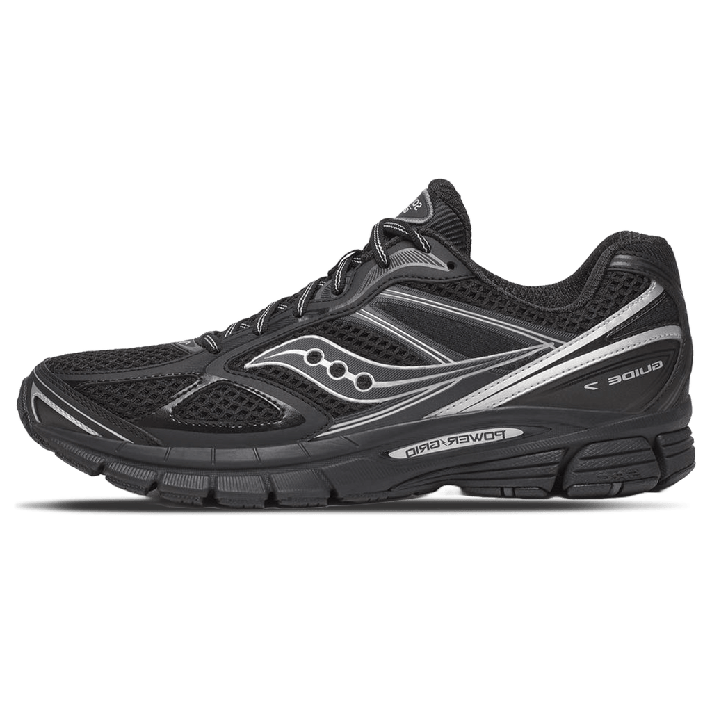 Saucony ProGrid Guide 7 'Black Silver' — UK 1 — Front View