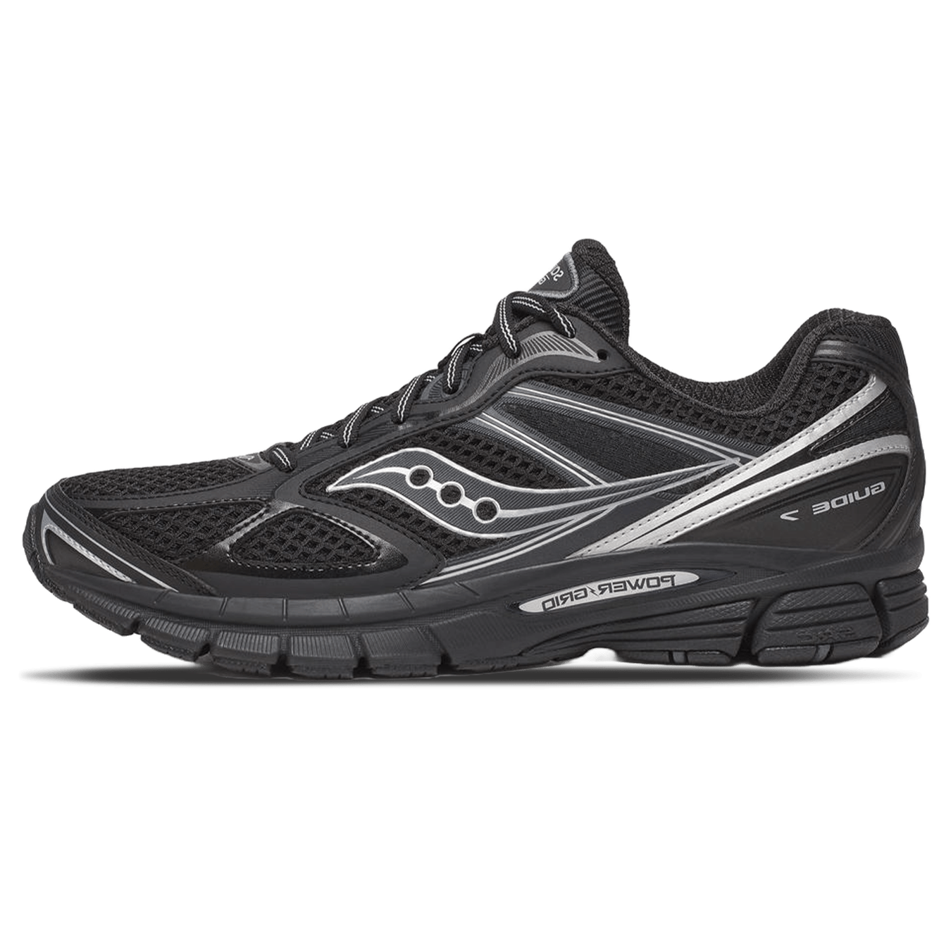 Saucony ProGrid Guide 7 'Black Silver' — UK 1 — Front View