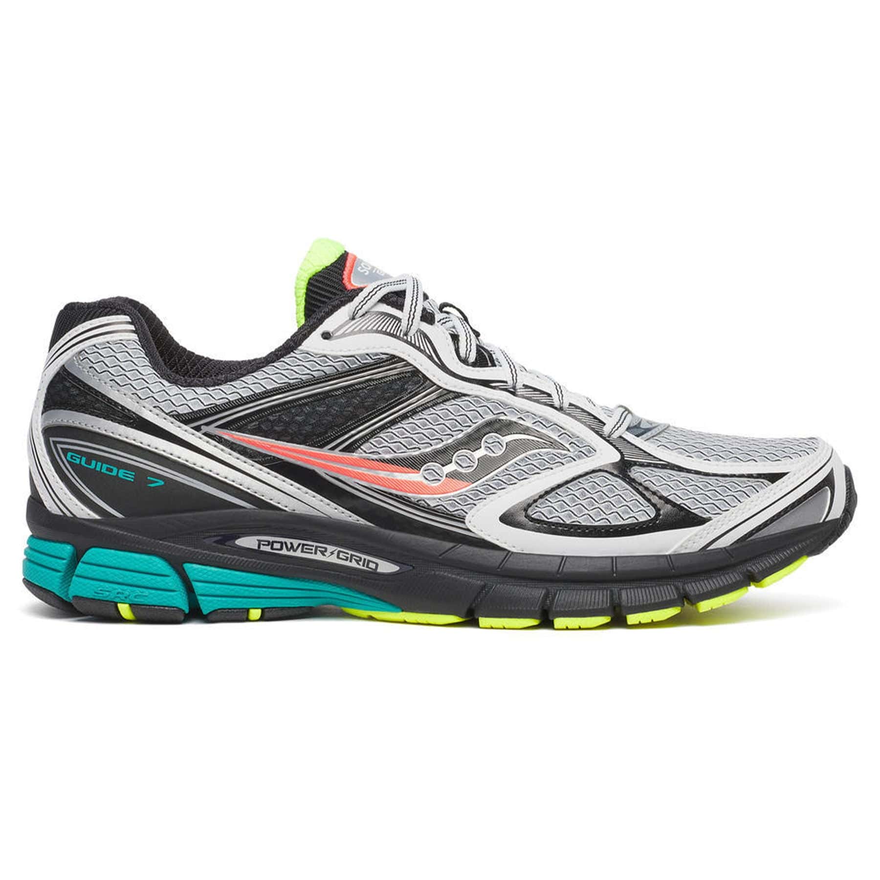 Saucony ProGrid Guide 7 'White Teal Mutant' — UK 1 — Side View