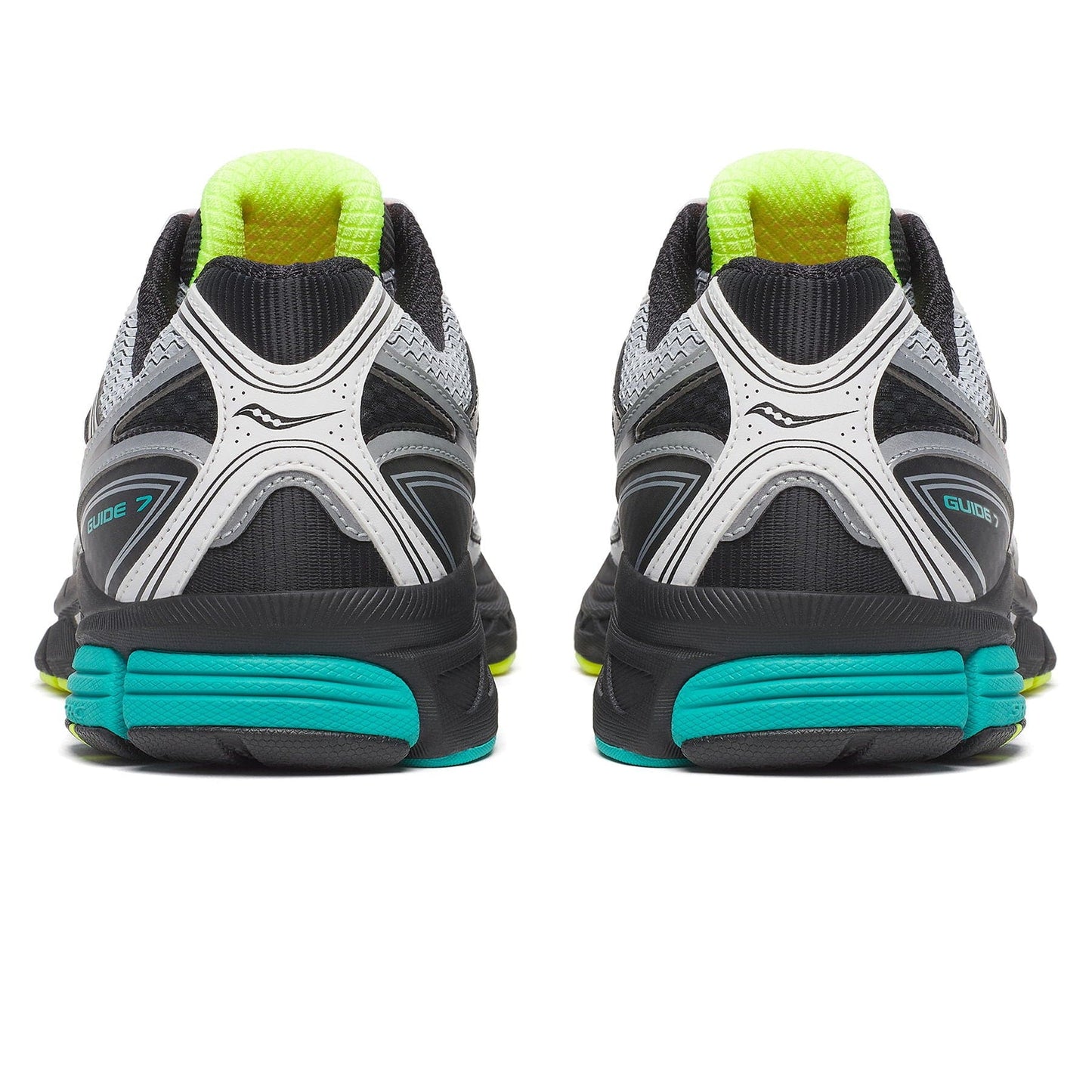 Saucony ProGrid Guide 7 'White Teal Mutant' — UK 1 — Back View