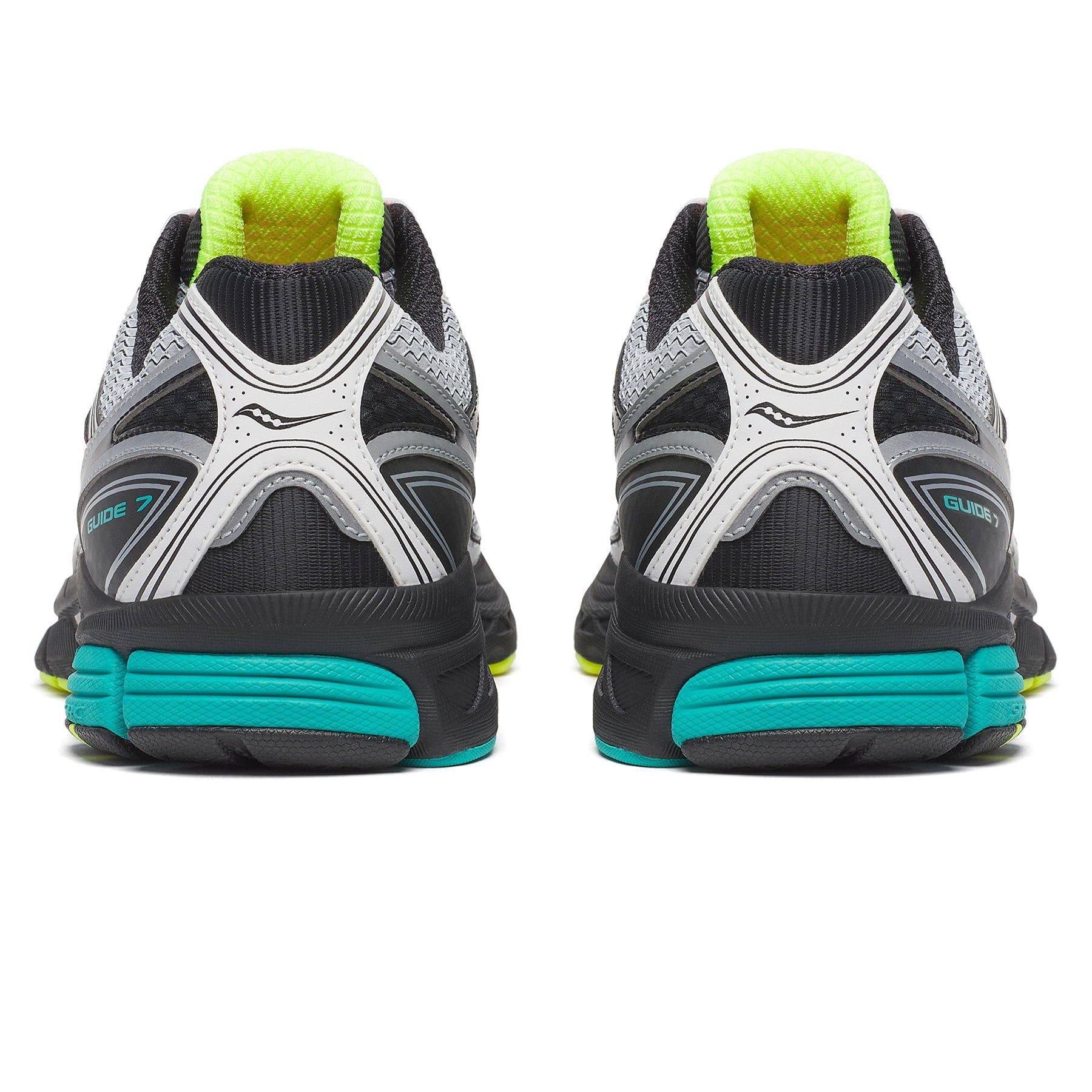 Saucony ProGrid Guide 7 'White Teal Mutant' — UK 1 — Back View